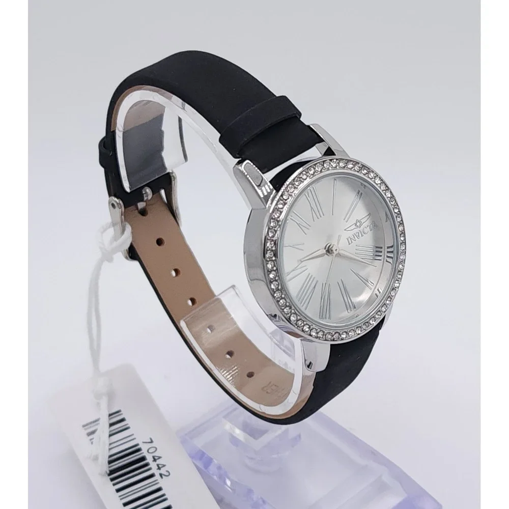 Invicta Celestial Ethera 70442 Women's Watch Silver Black Leather 31mm New